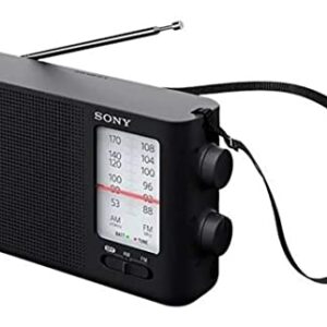 Sony Dual Band FM/AM Analog Portable Battery Radio Home Audio Radio Black (ICF-19)