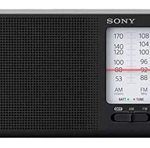 Sony Dual Band FM/AM Analog Portable Battery Radio Home Audio Radio Black (ICF-19)