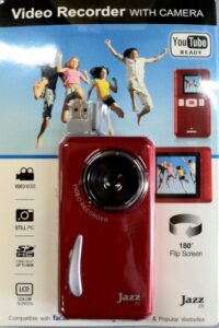 jazz red z5 video recorder with camera, color lcd, you tube ready, facebook, flickr, and myspace
