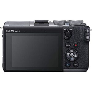 Canon EOS M6 Mark II Mirrorless Digital Camera (Silver) Body Only Kit with Auto (EF/EF-S to EF-M) Mount Adapter + 32GB Sandisk Memory + 100EG Padded Case and More.