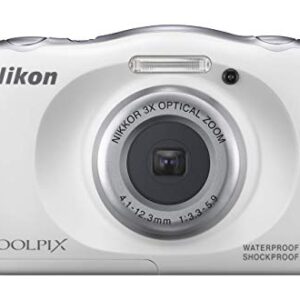 Nikon COOLPIX S33 Waterproof Digital Camera (White) (Discontinued by Manufacturer) (Renewed)