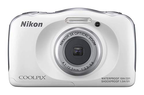 Nikon COOLPIX S33 Waterproof Digital Camera (White) (Discontinued by Manufacturer) (Renewed)