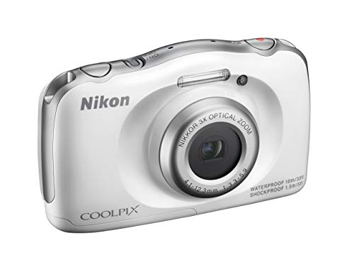 Nikon COOLPIX S33 Waterproof Digital Camera (White) (Discontinued by Manufacturer) (Renewed)