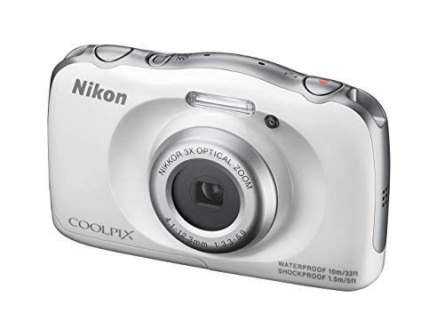 Nikon COOLPIX S33 Waterproof Digital Camera (White) (Discontinued by Manufacturer) (Renewed)