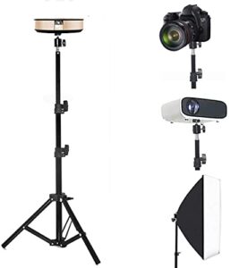 tripod stand, mini projector stand,lightweight portable projector photography stand camera tripod adjustable height 20″ to 61″ floor stand holder, inculded 360° rotatable head ball (withstand 3pound)