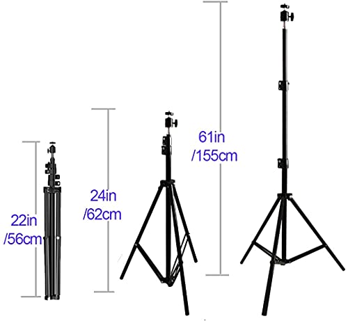 Tripod Stand, Mini Projector Stand,Lightweight Portable Projector Photography Stand Camera Tripod Adjustable Height 20" to 61" Floor Stand Holder, inculded 360° Rotatable Head Ball (Withstand 3pound)