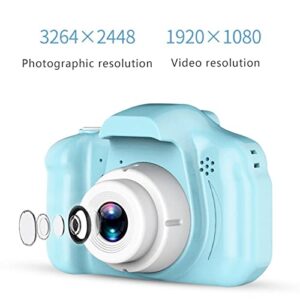 Kids Camera, Children Digital Rechargeable Cameras Toddler Educational Toys, Mini Children Video Record Camera, 2 Inch Screen & 32GB SD Card for Birthday (Blue)