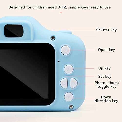 Kids Camera, Children Digital Rechargeable Cameras Toddler Educational Toys, Mini Children Video Record Camera, 2 Inch Screen & 32GB SD Card for Birthday (Blue)