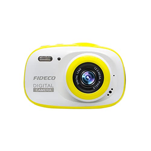 FIDECO Kids Camera, Selfie Digital Cameras Gifts for Boys Girls 3 4 5 6 7 8 9 yrs Old, 12MP 1080P HD Video Camera with 16GB SD Card for Children (Yellow)