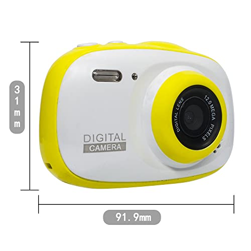 FIDECO Kids Camera, Selfie Digital Cameras Gifts for Boys Girls 3 4 5 6 7 8 9 yrs Old, 12MP 1080P HD Video Camera with 16GB SD Card for Children (Yellow)