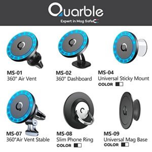 Quarble Ultimate Stable Air Vent Car Mount Holder Compatible with Magsafe Case iPhone 14 13 12/Pro/Pro Max/Mini (Wearing No Case or Magsafe Case) 360° Adjustable No Metal Plate Needed