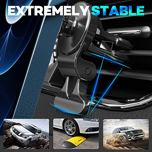 Quarble Ultimate Stable Air Vent Car Mount Holder Compatible with Magsafe Case iPhone 14 13 12/Pro/Pro Max/Mini (Wearing No Case or Magsafe Case) 360° Adjustable No Metal Plate Needed