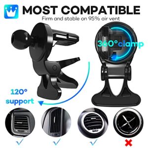 Quarble Ultimate Stable Air Vent Car Mount Holder Compatible with Magsafe Case iPhone 14 13 12/Pro/Pro Max/Mini (Wearing No Case or Magsafe Case) 360° Adjustable No Metal Plate Needed