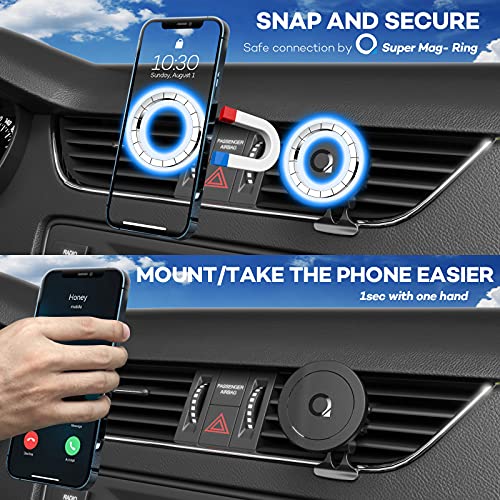 Quarble Ultimate Stable Air Vent Car Mount Holder Compatible with Magsafe Case iPhone 14 13 12/Pro/Pro Max/Mini (Wearing No Case or Magsafe Case) 360° Adjustable No Metal Plate Needed