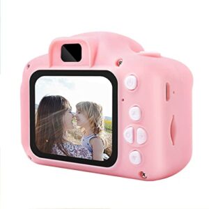 Kids Camera, Children Digital Rechargeable Cameras Toddler Educational Toys, Mini Children Video Record Camera, 2 Inch Screen & 32GB SD Card for Birthday (Pink)