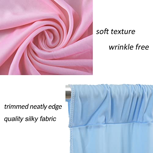 Pink Blue Backdrop Curtains for Gender Reveal Boy or Girl Parties Wrinkle Free Photo Curtains Backdrop Drapes Fabric Decoration for Birthday Party Baby Shower 5ft x 7ft,2 Panels