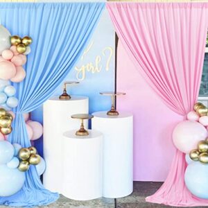 Pink Blue Backdrop Curtains for Gender Reveal Boy or Girl Parties Wrinkle Free Photo Curtains Backdrop Drapes Fabric Decoration for Birthday Party Baby Shower 5ft x 7ft,2 Panels