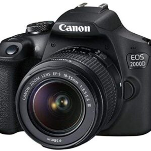 Canon EOS 2000D with EFS 1855mm III Lens with Starter Accessory Bundle Includes SanDisk Ultra 64GB SDXC, Dig CN2000D1855IIIGFB3 CN2000D1855IIIGFB3 (Renewed)