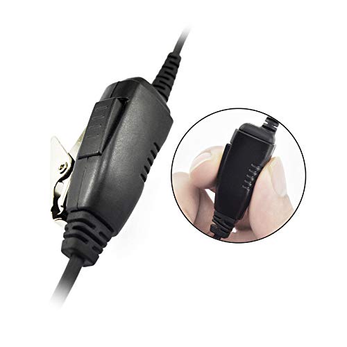 PROMAXPOWER 1-Wire FBI Security Acoustic Clear Tube Earpiece Headset with PTT Mic for Motorola Two-Way Radios PMLN7157A, SL300, SL2600, SL3500e, SL7550, SL7580e, SL1K