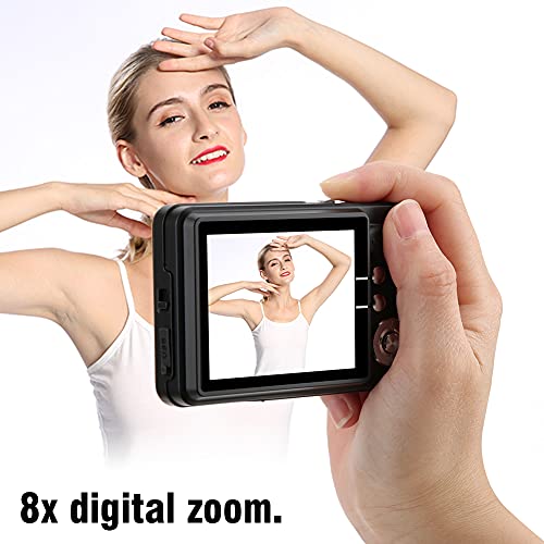 18 Mp Digital Camera 8X Zoom Card Digital Camera 5 Mp 2.7In LCD Display Maximum Support 32Gb Memory Card Builtin Microphone Rouge (Black)