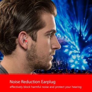 Zeadio Noise Filtered Silicone Earplug, Comfortable Molded Hearing Protection Earpiece, Noise Defender Earbud for Shooting, Concert, Two-Way Radio Coil Tube Audio Kits - Transparent, Medium, 2 Pair