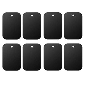 mount metal plate（8pack） for magnetic car mount phone holder with full adhesive for phone magnet, magnetic mount, car mount magnet-8x rectangular (black)