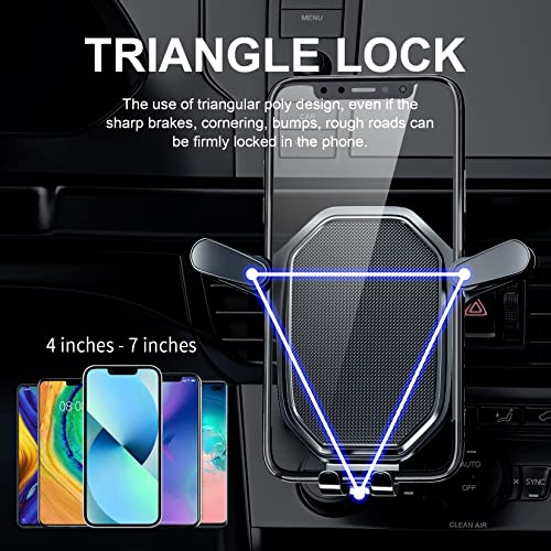 Phone Mount for Car [Upgraded Metal Clip] Cell Phone Holder Car Hands Free Cradle in Vehicle Car Phone Holder Mount Fit for Smartphone, iPhone, Cell Phone Automobile Cradles Universal