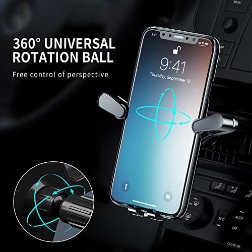 Phone Mount for Car [Upgraded Metal Clip] Cell Phone Holder Car Hands Free Cradle in Vehicle Car Phone Holder Mount Fit for Smartphone, iPhone, Cell Phone Automobile Cradles Universal