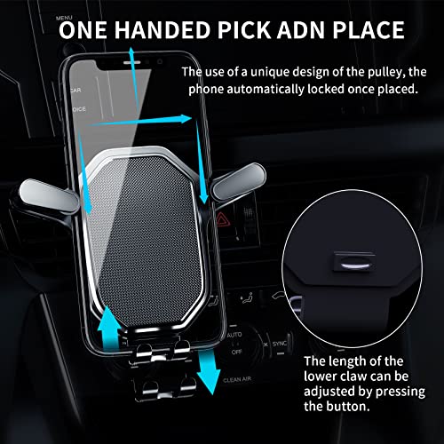 Phone Mount for Car [Upgraded Metal Clip] Cell Phone Holder Car Hands Free Cradle in Vehicle Car Phone Holder Mount Fit for Smartphone, iPhone, Cell Phone Automobile Cradles Universal