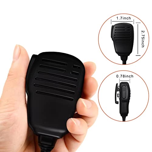 SAMCOM Walkie Talkie Speaker Mic, 2 Pin K Type Handheld Two Way Radios Shoulder Lapel Mic Microphone with Rainforced Cable,1 Pack