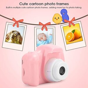 GOTOTOP 2.0 Inches 1080P HD Kids Digital Camera 32GB Card Camera, Mini Portable Digital Camera for Kids 3-9 Years Old Kids (Pink)