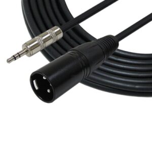 GLS Audio 6ft Cable 1/8" TRS Stereo to XLR Male - 6' Cables 3.5mm (Mini) to XLR-M Cord for iPhone, iPod, Computer, and More - Single