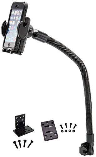 Arkon Car or Truck Seat Rail or Floor Phone Holder Mount for iPhone 14/Pro Max/Pro, Samsung Galaxy S22/Ultra, S21, Sonim XP3, Black