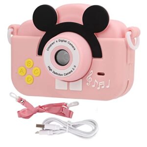 keenso kids camera 2.0 inch 2mp/1080p selfie kids camera with 32gb card and case, mini rechargeable kids camera, (pink)
