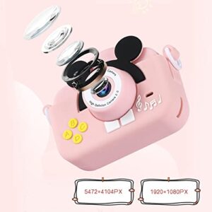 Keenso Kids Camera 2.0 Inch 2MP/1080P Selfie Kids Camera with 32GB Card and Case, Mini Rechargeable Kids Camera, (Pink)