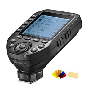 godox xproii-n ttl wireless flash trigger transmitter compatible for nikon cameras,2.4g 1/8000s hss,bluetooth connection,new hotshoe locking,16 groups and 32 channels
