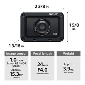 Sony 1.0-type Sensor Ultra-Compact Camera with Waterproof and Shockproof Design (DSCRX0) (Renewed)