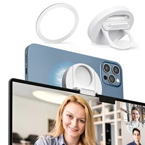 continuity camera mount for macbook laptops/iphone 12, 13 & 14 series, compatible with magsafe, iphone webcam mount for ios 16 & macos ventura, desk view avaliable, includes magnetic metal ring