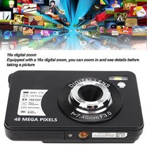 1080P Kids Selfie Camera, 2.7K 48MP Video Camera with 2.7 Inch HD IPS Screen, 16X Digital Zoom, Image Stabilization, Face Recognition, 128GB Expansion, Christmas Birthday Gifts