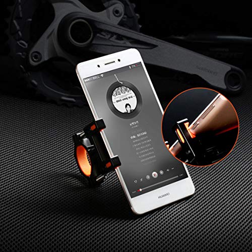 Maxitino Bike Phone Mount, Aluminum Bicycle Motorcycle Cell Phone Holder 360° Rotation Bike Handlebar Phone Cradle, Compatible with Smartphones Between 7cm-9.5cm Wide (Silver)