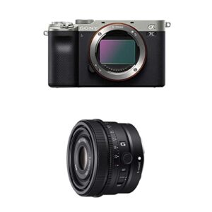 sony alpha 7c full-frame mirrorless camera – silver (ilce7c/s) with sony fe 50mm f2.5 g full-frame ultra-compact g lens