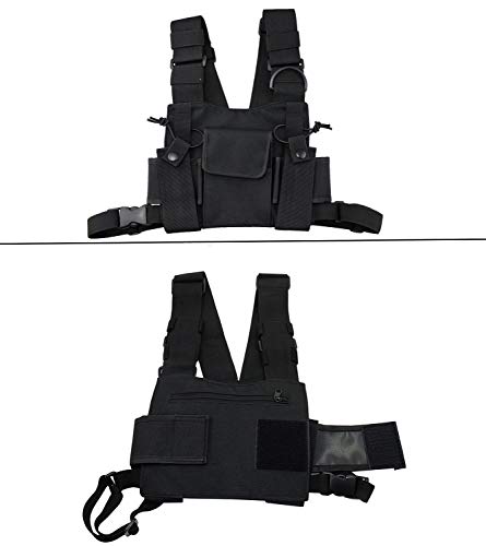 abcGoodefg Radio Chest Harness Chest Front Pack Pouch Holster Vest Rig for Two Way Radio Walkie Talkie(Rescue Essentials) (Black)