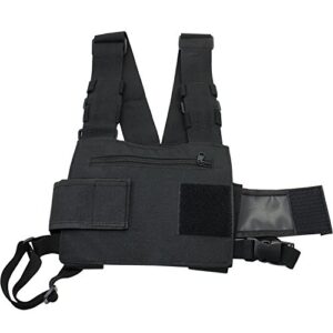 abcGoodefg Radio Chest Harness Chest Front Pack Pouch Holster Vest Rig for Two Way Radio Walkie Talkie(Rescue Essentials) (Black)