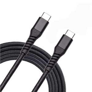 htc usb c to usb c charger cable 6ft, 𝟭𝟬𝟬𝙒 pd fast charging usb c nylon braided type-c charging cord compatible with samsung galaxy s21/s20+, ipad pro, macbook pro, google pixel and more (black)