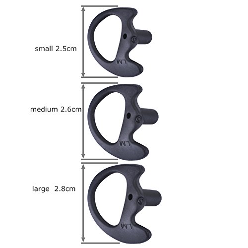 KEYBLU Universal Replacement Soft Silicone Open Ear Insert Earmould for Two Way Radio Earpiece Earmold Coil Tube Audio Kits UV-5R UV-B6 BF-888S UV-B5 (Black, 1 Pair Medium)