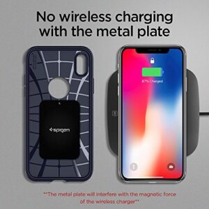 Spigen Kuel MP4-P Metal Plates for Magnetic Car Mount Phone Holder QNMP Compatible (4 Pack - 2 Round, 2 Rectangle) - Black