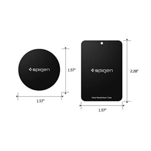 Spigen Kuel MP4-P Metal Plates for Magnetic Car Mount Phone Holder QNMP Compatible (4 Pack - 2 Round, 2 Rectangle) - Black