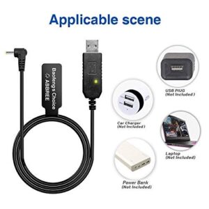 Baofeng 2.5mm USB Charger Cable with Indicator Light for BaoFeng UV-5R UV-82 3800mAh Battery UV-S9/9S Two Way Radio