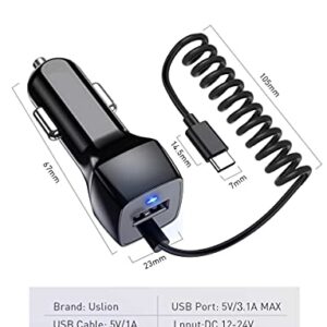 Compatible for Samsung Galaxy S22 S10 S20 S10E USB Type C Car Charger, Carhope Ultra Rapid Retractable Dual-Port Charger Adapter USB C Cable for Samsung S21 S9 S8 S9+ Note 8/9, LG G6 G5, Google Pixel