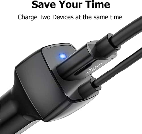 Compatible for Samsung Galaxy S22 S10 S20 S10E USB Type C Car Charger, Carhope Ultra Rapid Retractable Dual-Port Charger Adapter USB C Cable for Samsung S21 S9 S8 S9+ Note 8/9, LG G6 G5, Google Pixel